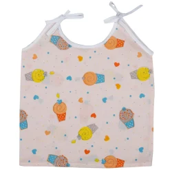 Baby Moo Car And Nature Theme Round Neck Sleeveless Tie Knot Cotton Jhablas 5 Pcs - Yellow, Multicolour