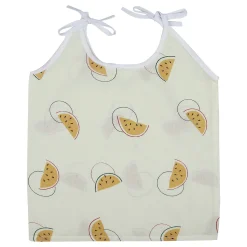 Baby Moo Car And Nature Theme Round Neck Sleeveless Tie Knot Cotton Jhablas 5 Pcs - Yellow, Multicolour