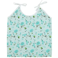 Baby Moo Car And Nature Theme Round Neck Sleeveless Tie Knot Cotton Jhablas 5 Pcs - Yellow, Multicolour
