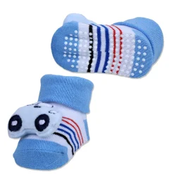 Baby Moo Car Cotton Anti-Skid 3D Socks - Blue