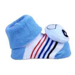 Baby Moo Car Cotton Anti-Skid 3D Socks - Blue
