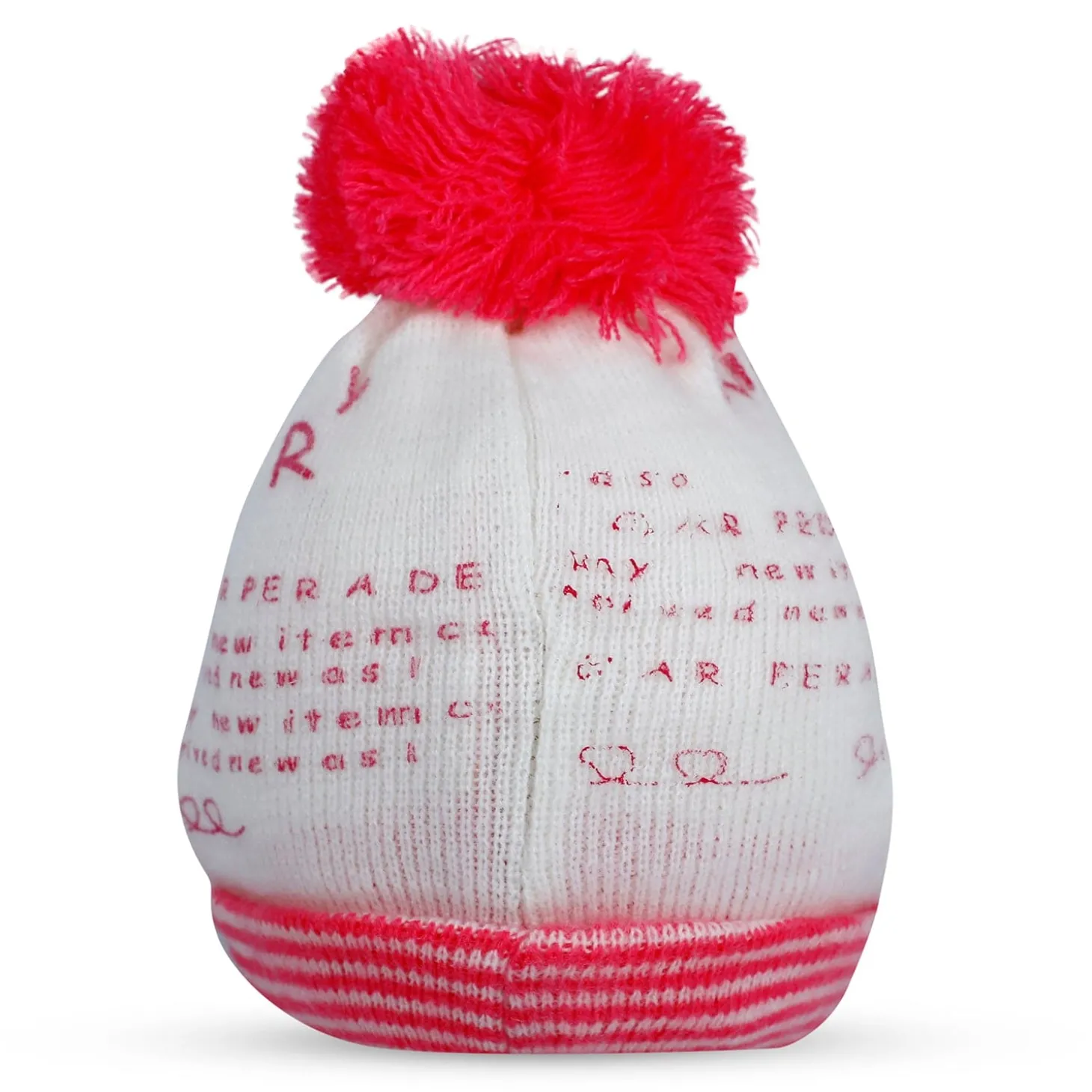 Baby Moo Car Pom Pom Breathable Beanie Warm Knitted Woollen Cap - Pink