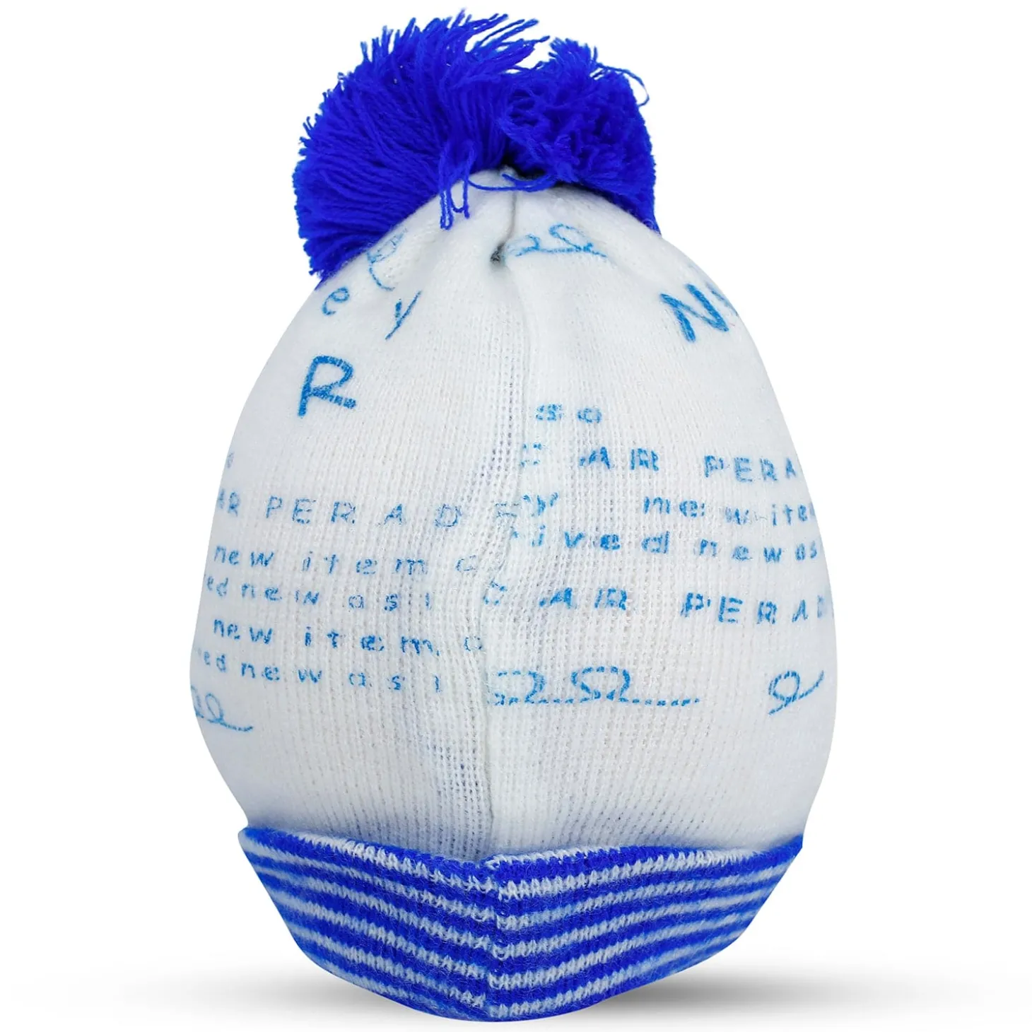 Baby Moo Car Pom Pom Breathable Beanie Warm Knitted Woollen Cap - Blue
