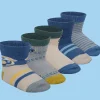 Baby Moo Car Printed Soft Socks Pack of 5 - Blue, Grey