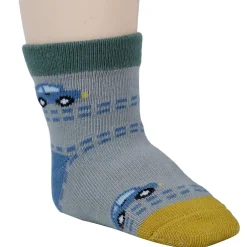 Baby Moo Car Printed Soft Socks Pack of 5 - Blue, Grey