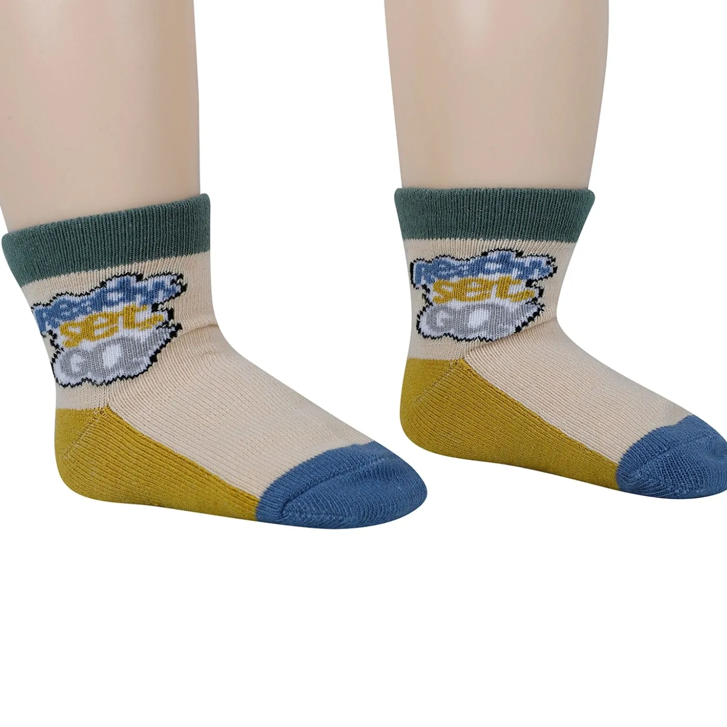 Baby Moo Car Printed Soft Socks Pack of 5 - Blue, Grey