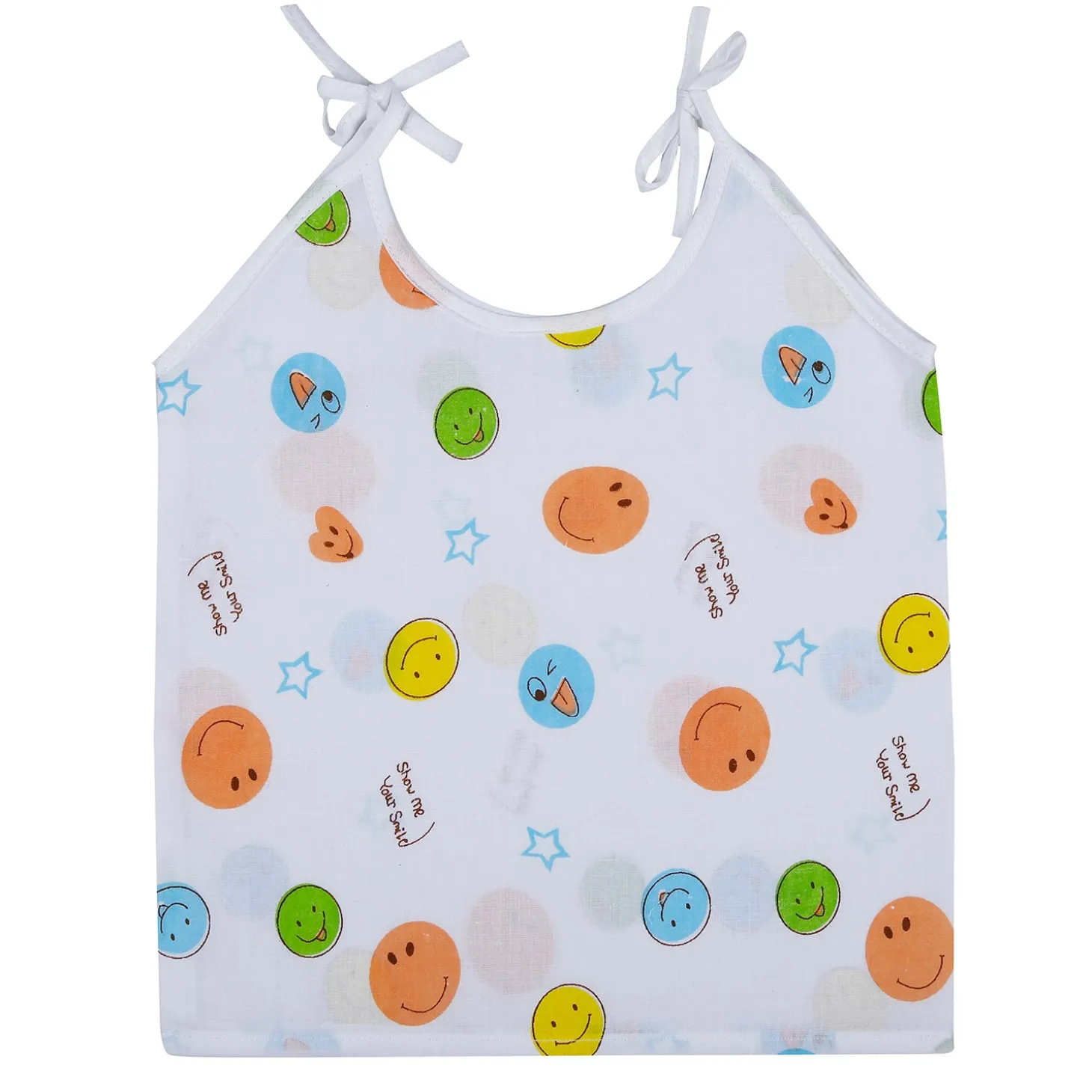 Baby Moo Cars And Stars Round Neck Sleeveless Tie Knot Cotton Jhablas 5 Pcs - Green, Multicolour