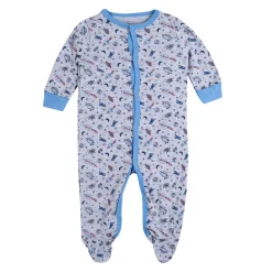 Baby Moo Chandrayaan Gift Set 6 Piece With Bodysuits, Pyjama, Cap, Bib And Socks - Blue