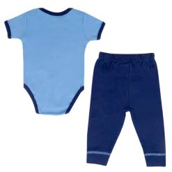 Baby Moo Chandrayaan Gift Set 6 Piece With Bodysuits, Pyjama, Cap, Bib And Socks - Blue