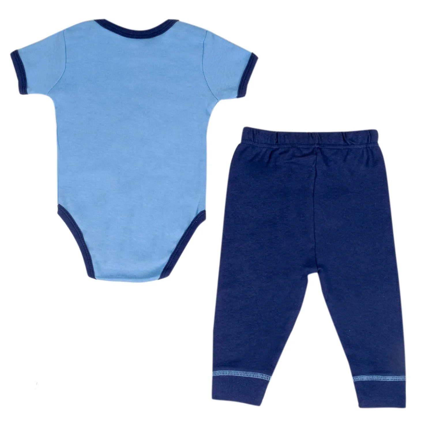 Baby Moo Chandrayaan Gift Set 6 Piece With Bodysuits, Pyjama, Cap, Bib And Socks - Blue