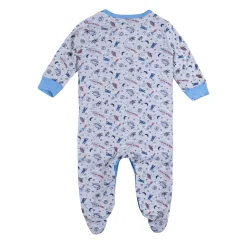 Baby Moo Chandrayaan Gift Set 6 Piece With Bodysuits, Pyjama, Cap, Bib And Socks - Blue