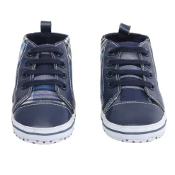 Baby Moo Checked Blue Sneakers