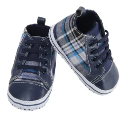 Baby Moo Checked Blue Sneakers