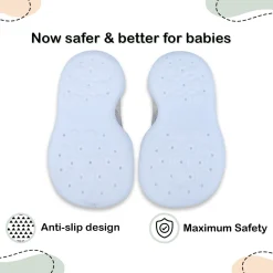 Baby Moo Checked Rubber Comfortable Sole Slip-On Sock Shoes - Black