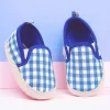 Baby Moo Classic Checkerboard Comfortable Slip-On Anti-Skid Canvas Sneakers - Blue