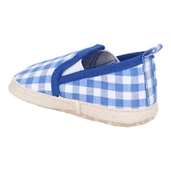 Baby Moo Classic Checkerboard Comfortable Slip-On Anti-Skid Canvas Sneakers - Blue