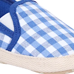 Baby Moo Classic Checkerboard Comfortable Slip-On Anti-Skid Canvas Sneakers - Blue