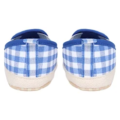 Baby Moo Classic Checkerboard Comfortable Slip-On Anti-Skid Canvas Sneakers - Blue