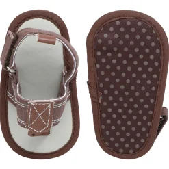Baby Moo Classic Hook-Loop Anti-Skid Open Toe Formal Sandals - Brown