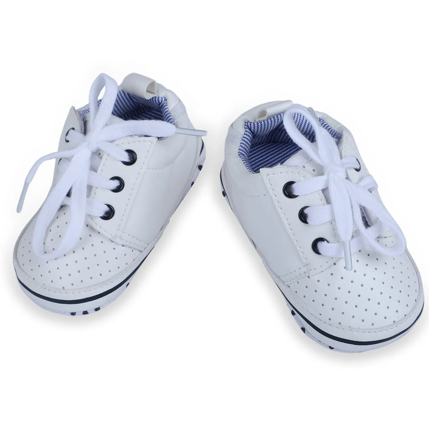 Baby Moo Classic Soft Sole Anti-Slip Booties - White