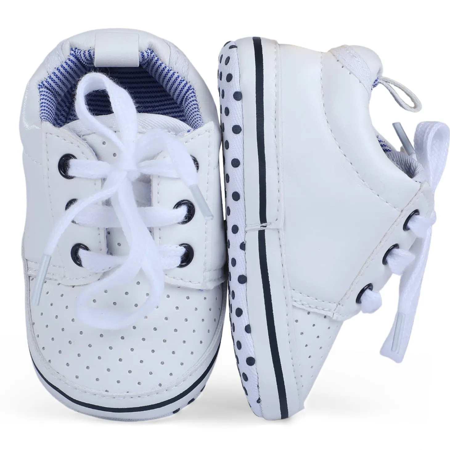 Baby Moo Classic Soft Sole Anti-Slip Booties - White