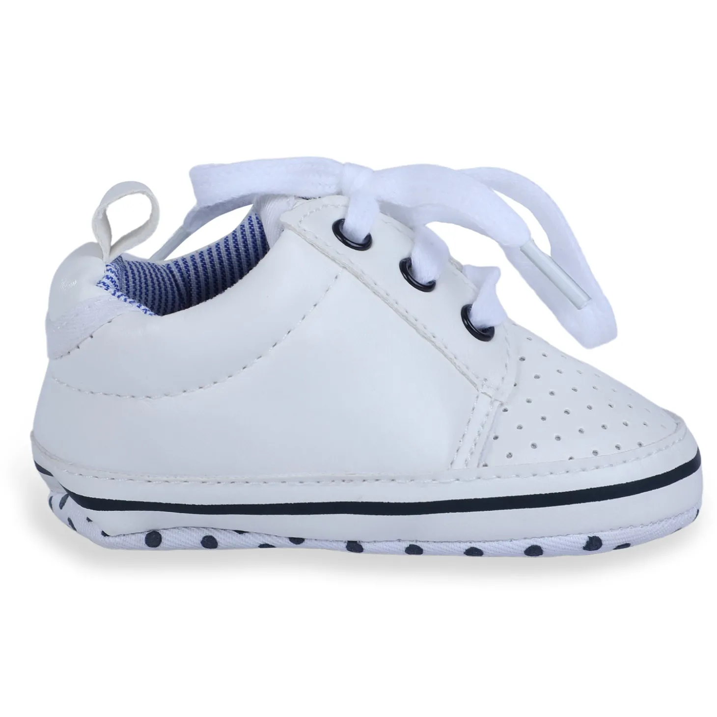 Baby Moo Classic Soft Sole Anti-Slip Booties - White