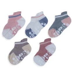 Baby Moo Colour Blocked Soft Anti-Skid Adorable 5 Pack Socks - Multicolour