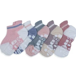 Baby Moo Colour Blocked Soft Anti-Skid Adorable 5 Pack Socks - Multicolour