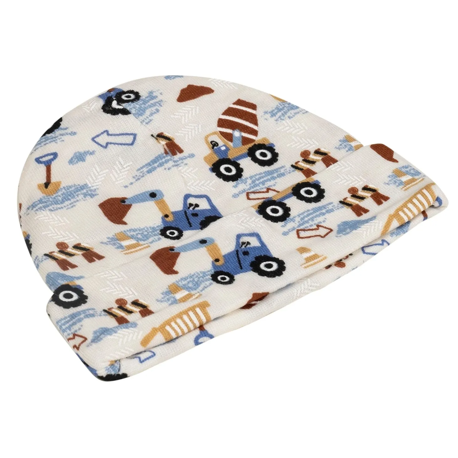 Baby Moo Construction Truck Infants Ultra Soft 100% Cotton All Season Pack of 5 Caps - Blue