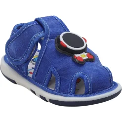 Baby Moo Cool Robot Velcro Strap Anti-Skid Chu Chu Sound Sandals - Blue