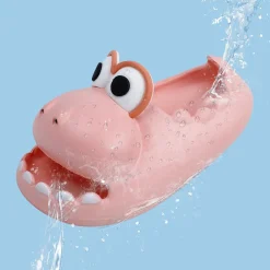 Baby Moo Crocodile Beach Slippers 3D Cartoon Sliders - Pink