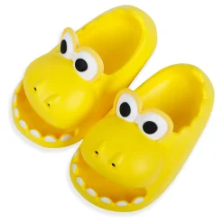 Baby Moo Crocodile Beach Slippers 3D Cartoon Sliders - Yellow