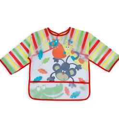 Baby Moo Crocodile Long Sleeves Waterproof Wear Me Bib - Red