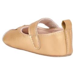 Baby Moo Crown Sequin Partywear Anti-Skid Ballerina Booties - Gold, Metallic