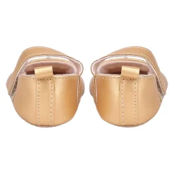 Baby Moo Crown Sequin Partywear Anti-Skid Ballerina Booties - Gold, Metallic