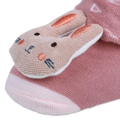 Baby Moo Cuddly Bunny Cotton Anti-Skid 3D Socks - Pink