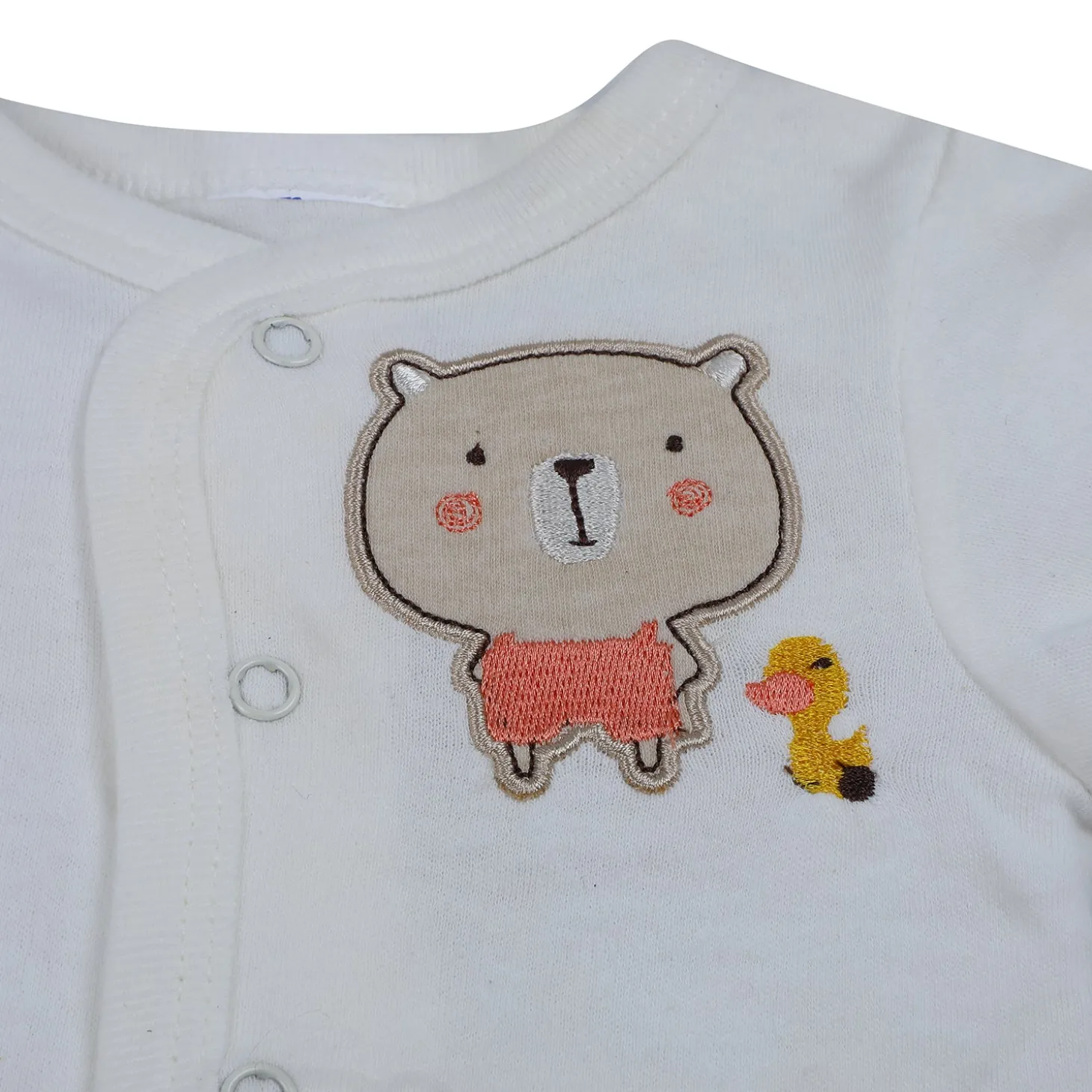Baby Moo Cute Animal Embroidered Cotton Infant Essentials 8 pcs Romper Gift Set - White