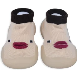 Baby Moo Cute Duck Face Rubber Comfortable Sole Slip-On Sock Shoes - Beige
