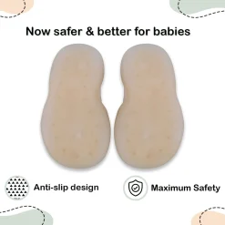 Baby Moo Cute Duck Face Rubber Comfortable Sole Slip-On Sock Shoes - Beige