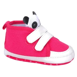 Baby Moo Cute Panda Velcro Anti-Skid Canvas Sneakers - Pink