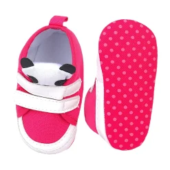 Baby Moo Cute Panda Velcro Anti-Skid Canvas Sneakers - Pink