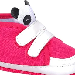 Baby Moo Cute Panda Velcro Anti-Skid Canvas Sneakers - Pink