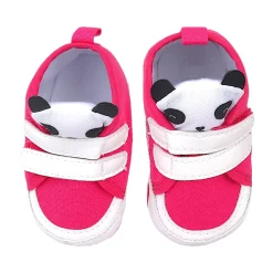 Baby Moo Cute Panda Velcro Anti-Skid Canvas Sneakers - Pink