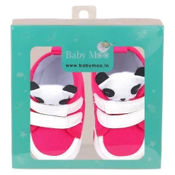 Baby Moo Cute Panda Velcro Anti-Skid Canvas Sneakers - Pink