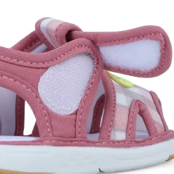 Baby Moo Cute Puppy Checked Chu-Chu Sound Breathable Anti-Skid Sandals - Pink