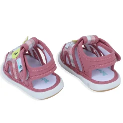 Baby Moo Cute Puppy Checked Chu-Chu Sound Breathable Anti-Skid Sandals - Pink