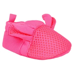 Baby Moo Cute Textured Velcro Straps Anti-Skid Booties - Pink