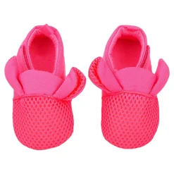 Baby Moo Cute Textured Velcro Straps Anti-Skid Booties - Pink