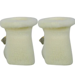 Baby Moo 3D Birdy Home Anti-Skid Socks Pack of 2 - Yellow, Cream