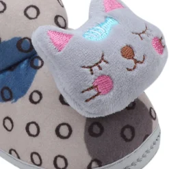 Baby Moo 3D Blushing Kitty Soft Slip-On Anti-Skid Plush Warm Booties - Beige